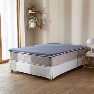 Housse surmatelas jersey anthracite 100% coton extensible