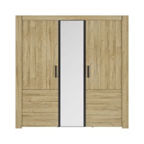 Armoire avec miroir 3 portes avec poignées en métal et miroir - AR5075