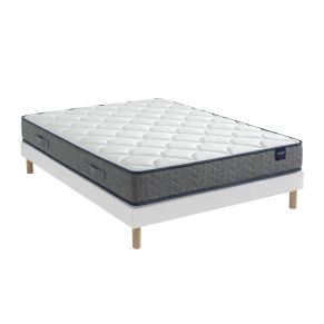 Ensemble matelas hôtellerie ressorts non-feu, sommier Lune et pieds Rêve 410 - SOMEO