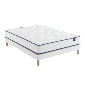 Ensemble matelas hôtellerie ressorts non-feu et anti-punaise, sommier Lune et pieds Rêve 510 - SOMEO