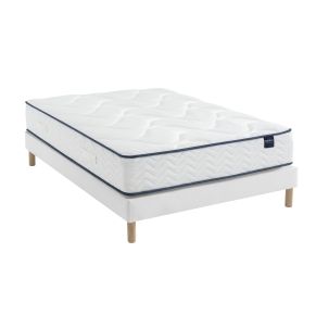 Ensemble matelas hôtellerie ressorts et mousse très haute élasticité non-feu et anti-punaise, sommier Constellation et pieds Rêve 610 - SOMEO